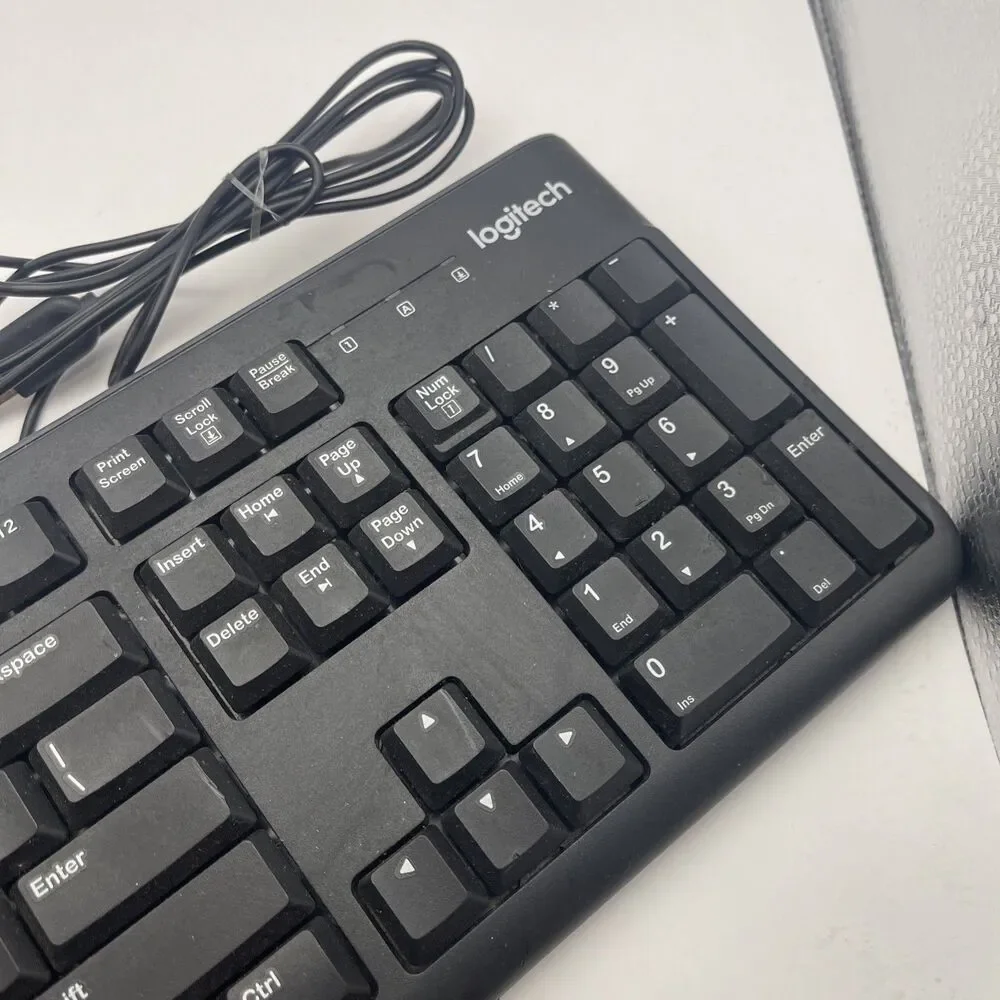 Logitech K120 USB Wired Keyboard Full Size Plug and Play Tested
